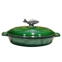 Chảo gang Oval Staub 23cm núm cá