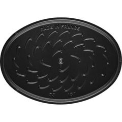  Chảo gang oval Staub nắp cá 32cm - Màu xanh Lamer 