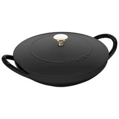 Chảo gang Staub Wok 24cm màu đen