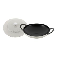 Chảo gang sâu lòng Staub Wok 24cm - Màu Trắng 