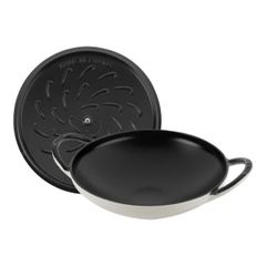  Chảo gang sâu lòng Staub Wok 24cm - Màu Trắng 