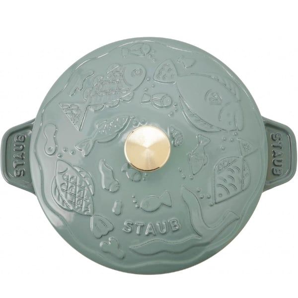 Chảo gang tròn Staub Ocean 20cm 0.75L 1028991 - Màu xanh