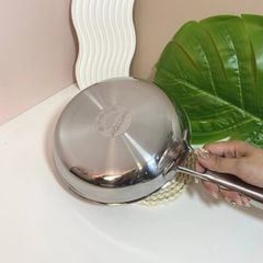  Chảo inox cán dài Oyatton 16cm/ 20cm inox 304 đúc nguyên khối 
