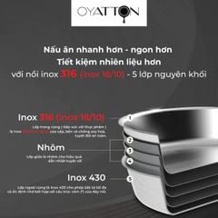  Chảo inox cán dài Oyatton 16cm/ 20cm inox 304 đúc nguyên khối 