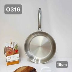  Chảo inox cán dài Oyatton 16cm/ 20cm inox 304 đúc nguyên khối 