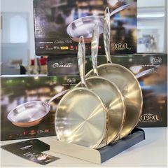  Chảo Inox Ciwete Royal Knight 20cm/ 24cm/ 28cm - Màu Vàng Đồng 