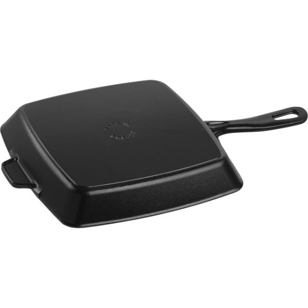 Chảo gang nướng vuông Staub 26cm - Màu đen