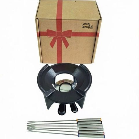 Đế gang kèm 6 xiên inox Fondue Staub