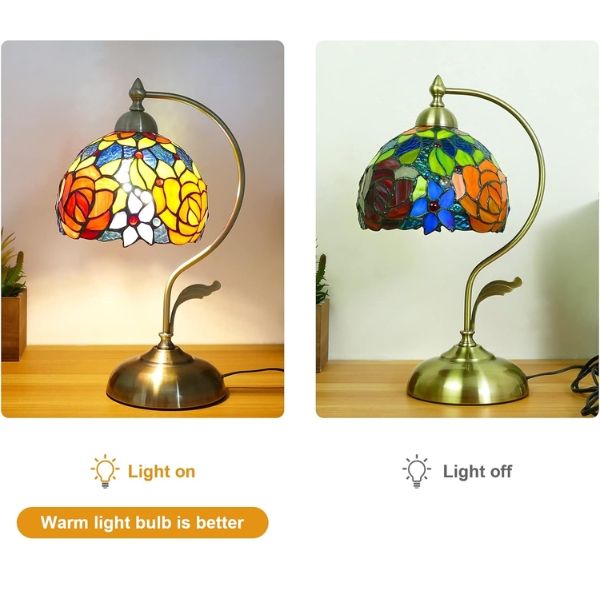 Đèn bàn Tiffany hoa hồng