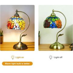  Đèn bàn Tiffany Hoa Hồng W8h 