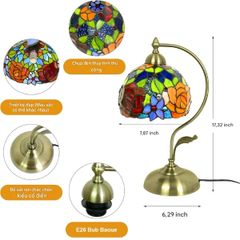  Đèn bàn Tiffany Hoa Hồng W8h 