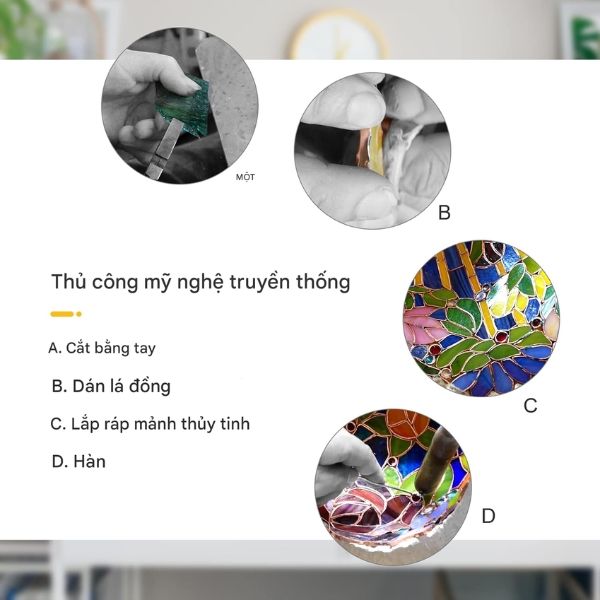 Đèn bàn Tiffany hoa hồng