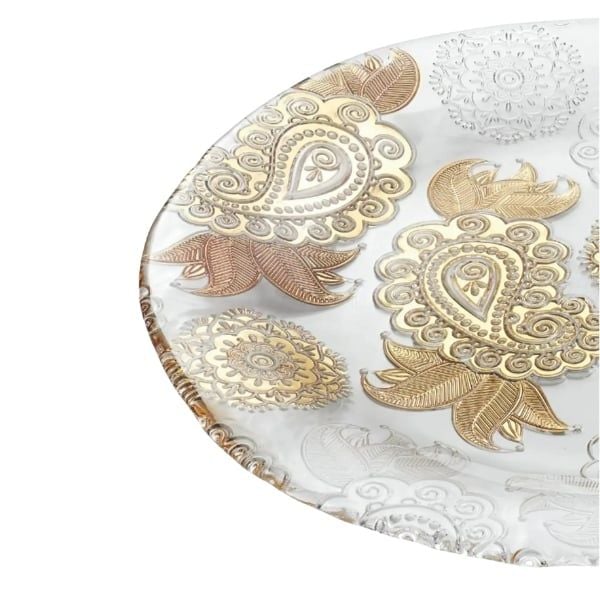 Đĩa IVV Pashmina Clear Gold 37cm pha lê cao cấp