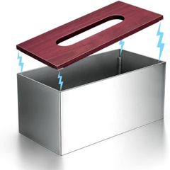  Hộp giấy ăn Modern inox gỗ 22x11cm 