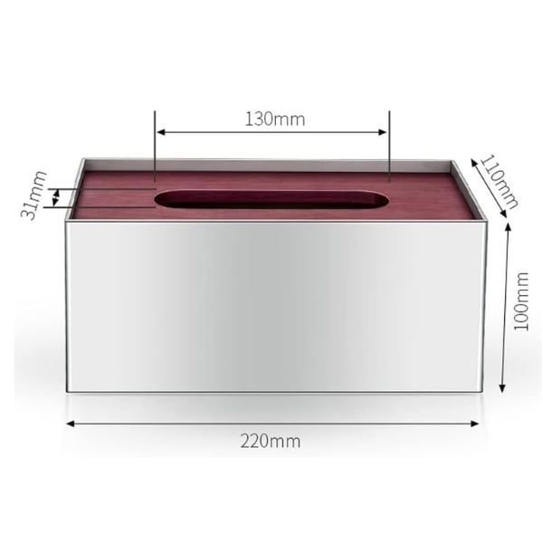 Hộp giấy ăn Modern inox gỗ 22x11cm