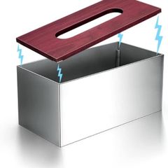  Hộp giấy ăn Modern inox gỗ 22x11cm 