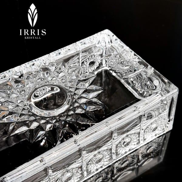 Hộp giấy ăn pha lê thuỷ tinh mài Irris