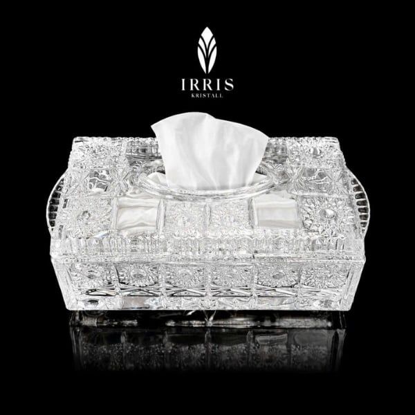 Hộp giấy ăn pha lê thuỷ tinh mài Irris