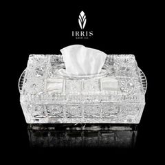  Hộp giấy ăn pha lê thuỷ tinh mài Irris 