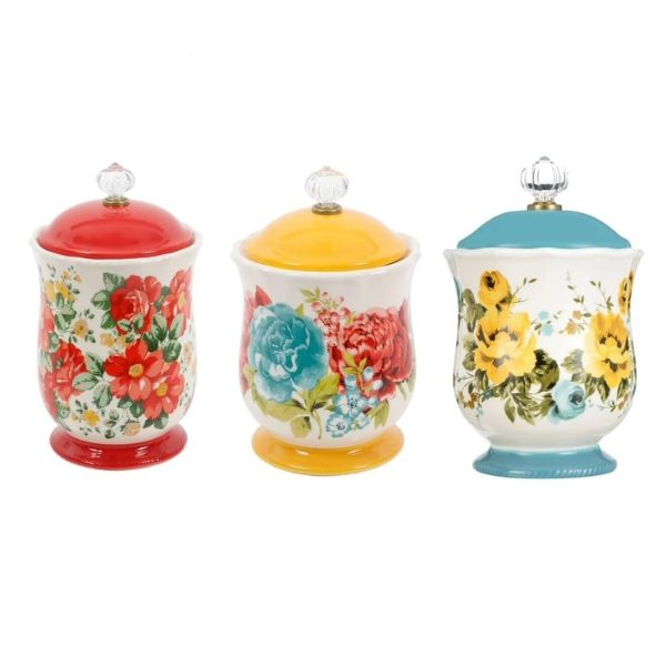 Hũ đựng đồ khô The Pioneer Woman Rose Shadow - Màu Xanh