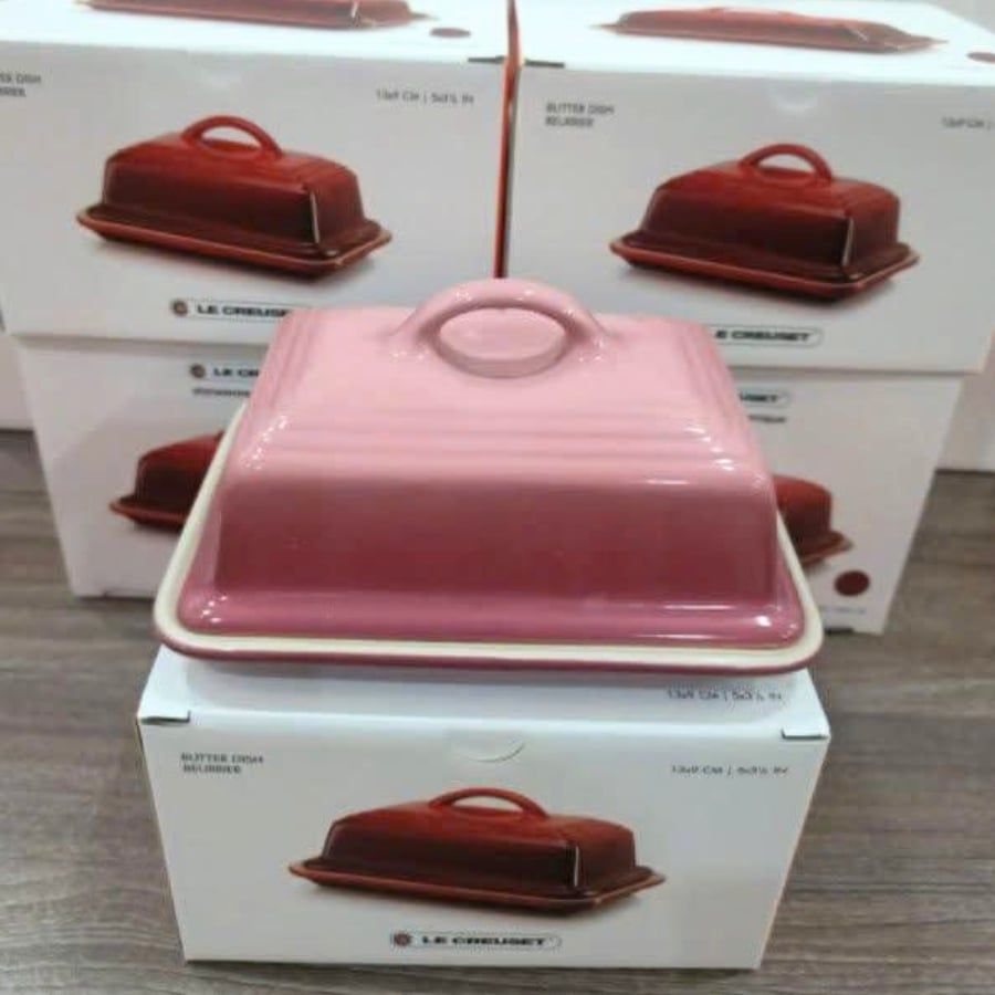 Khay đựng bơ Le Creuset có nắp Màu hồng berry