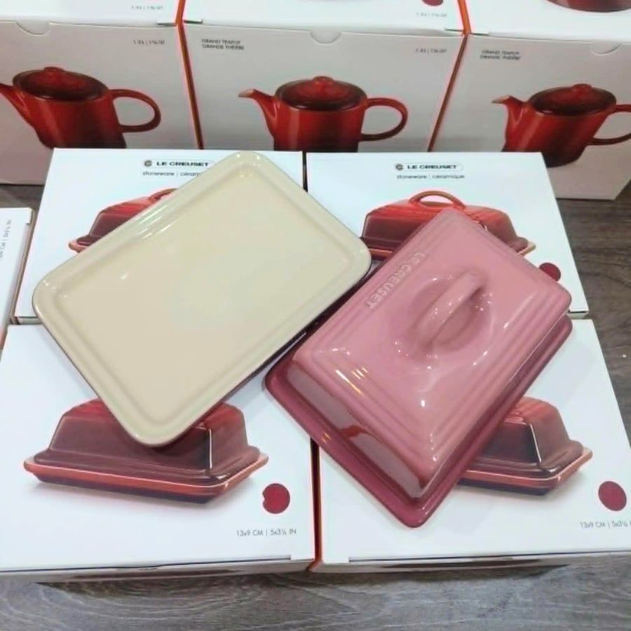 Khay đựng bơ Le Creuset có nắp Màu hồng berry