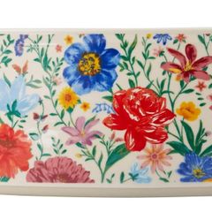  Khay sứ đế gỗ tròn xoay The Pioneer Woman Brilliant Blooms 32.5cm 