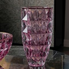 Lọ hoa pha lê Bohemia Diamond 28cm - Màu Hồng