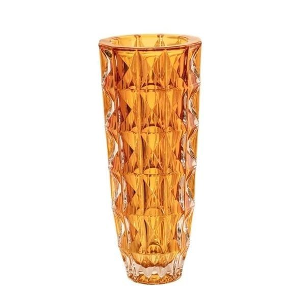 Lọ hoa pha lê Bohemia Diamond 33cm - Màu vàng