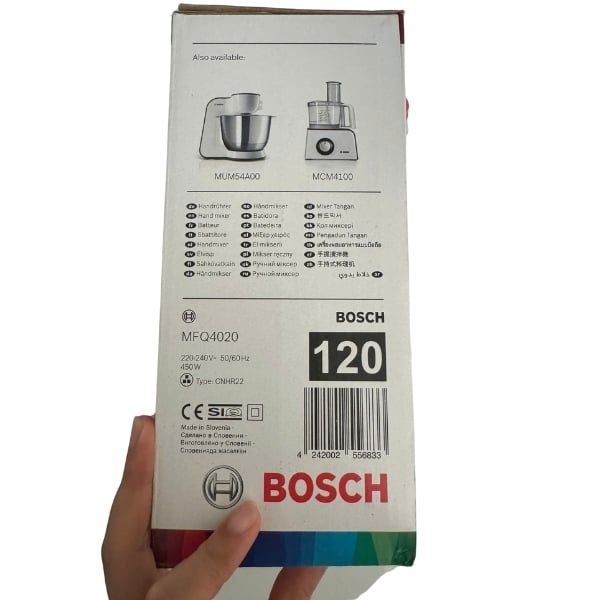 Máy đánh trứng trộn bột cầm tay Bosch MFQ4020 450W - Màu trắng