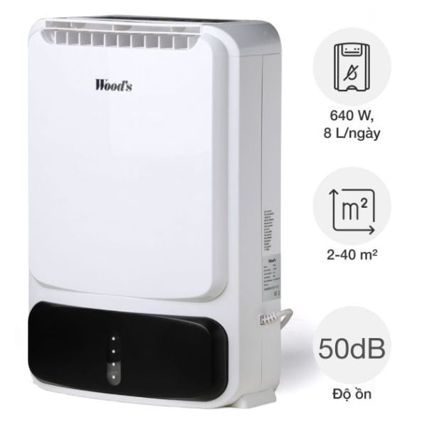 Máy hút ẩm Wood’s WDD80 8 lít / 40m2