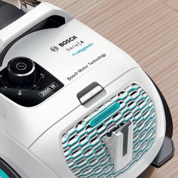 Máy hút bụi Bosch BGS21WHYG màu trắng đen made in EU