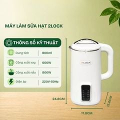  Máy làm sữa hạt 2Lock Korea 0.8L 