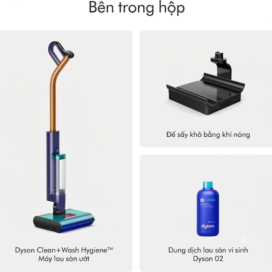 Máy lau nhà Dyson Clean + Wash hygene kèm con lăn sơ cua