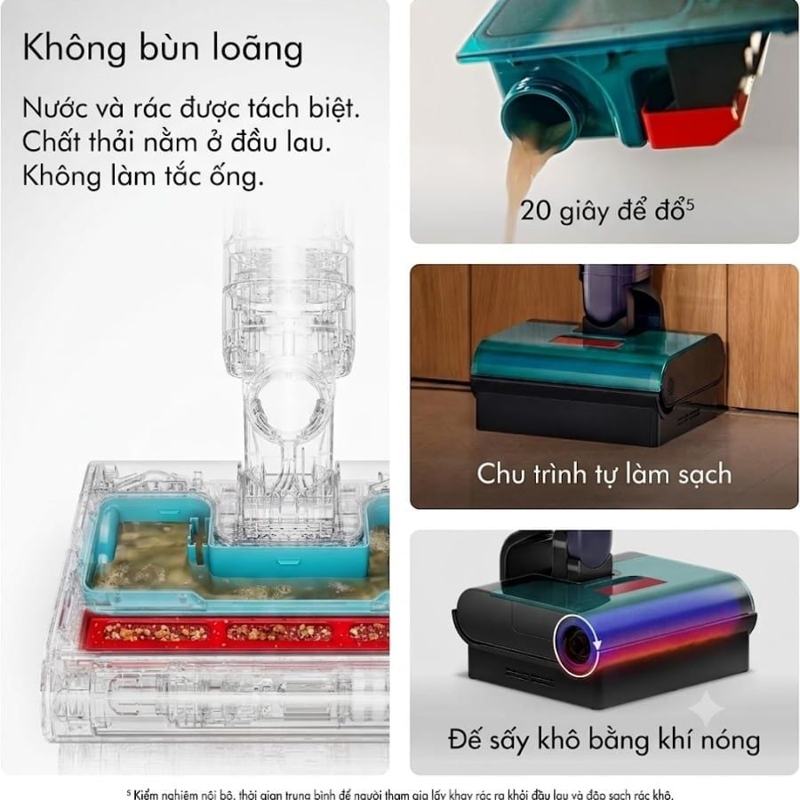 Máy lau nhà Dyson Clean + Wash hygene kèm con lăn sơ cua