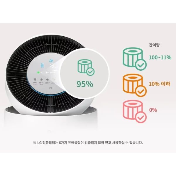 Máy lọc không khí LG PuriCare AI 360˚ Plus AS185DWWD 59,4㎡ - 2025 Hàn