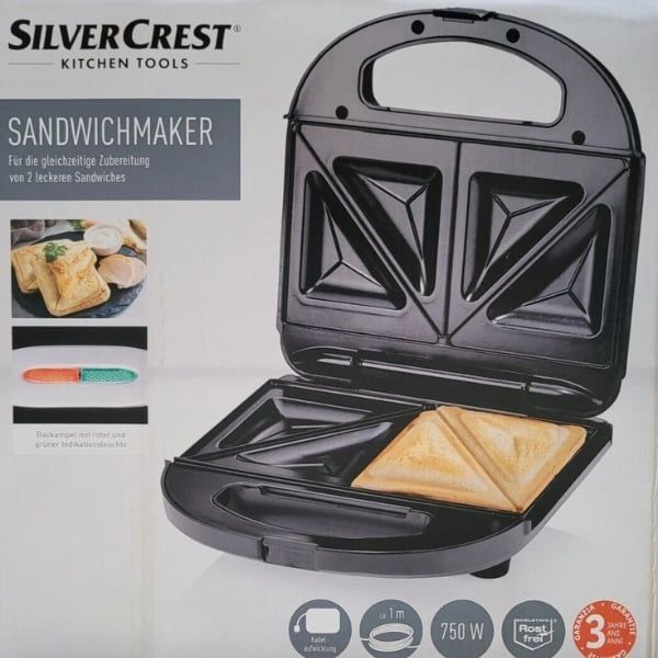 Máy nướng bánh mì sandwich Silvercrest SSWM 750 C3 Màu Đen
