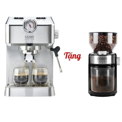 Máy pha cà phê Caso Espresso Gourmet tặng kèm máy xay cà phê Caso