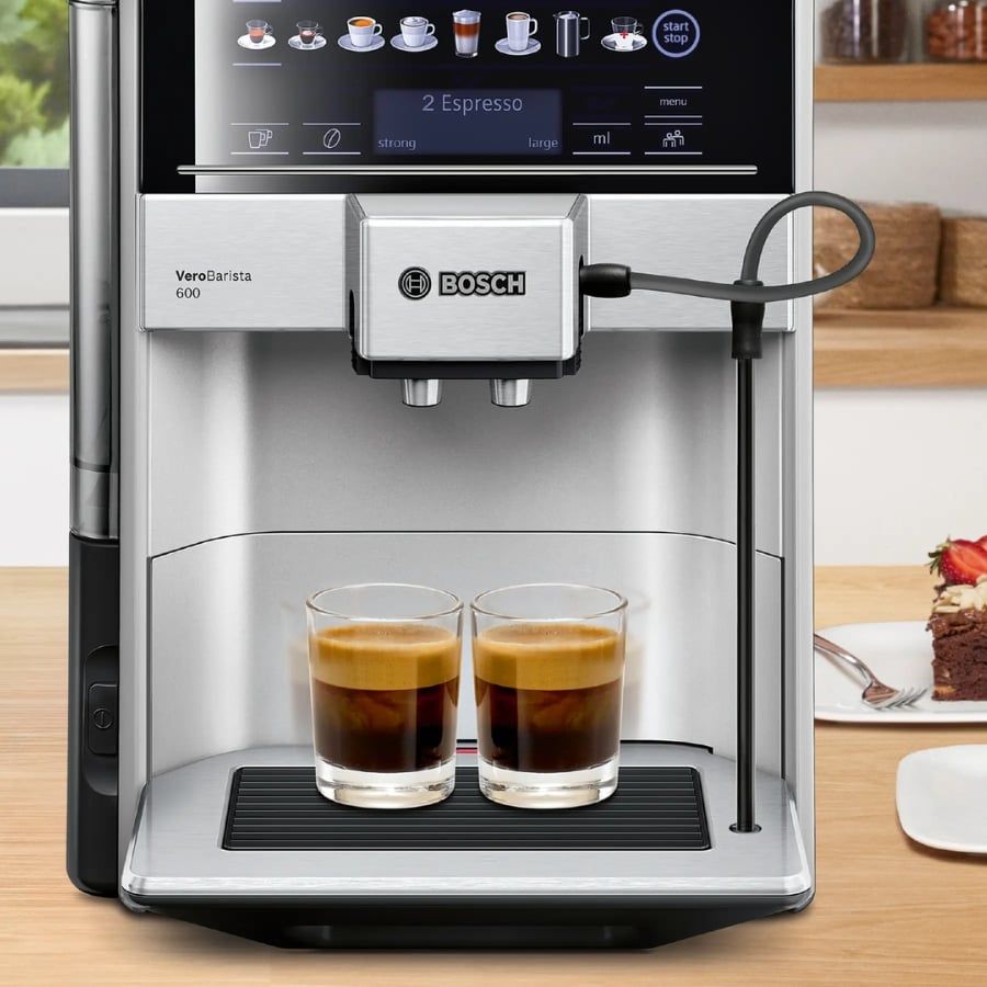Máy pha cà phê tự động Bosch TIS65621RW Vero Barista 600 màu bạc