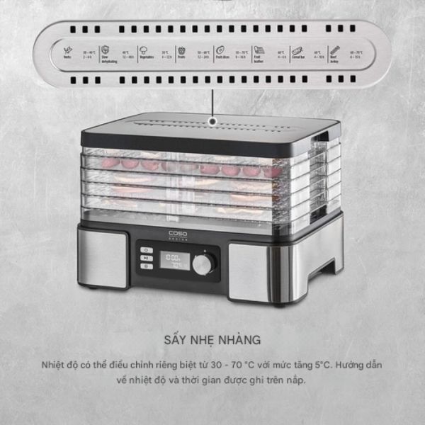 Máy sấy thực phẩm Caso DH450 5 tầng 450W bảo quản thực phẩm