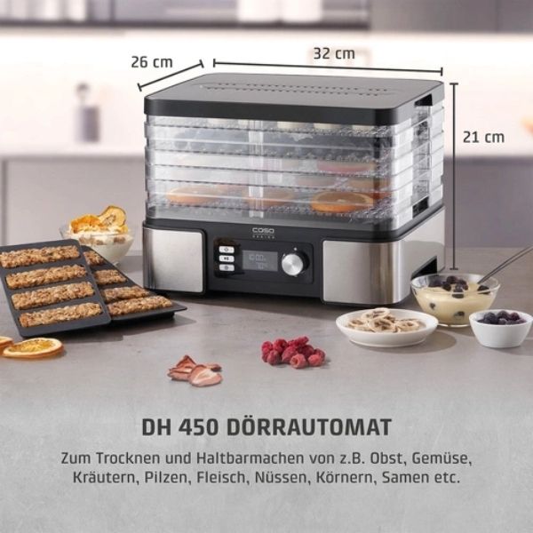 Máy sấy thực phẩm Caso DH450 5 tầng 450W bảo quản thực phẩm