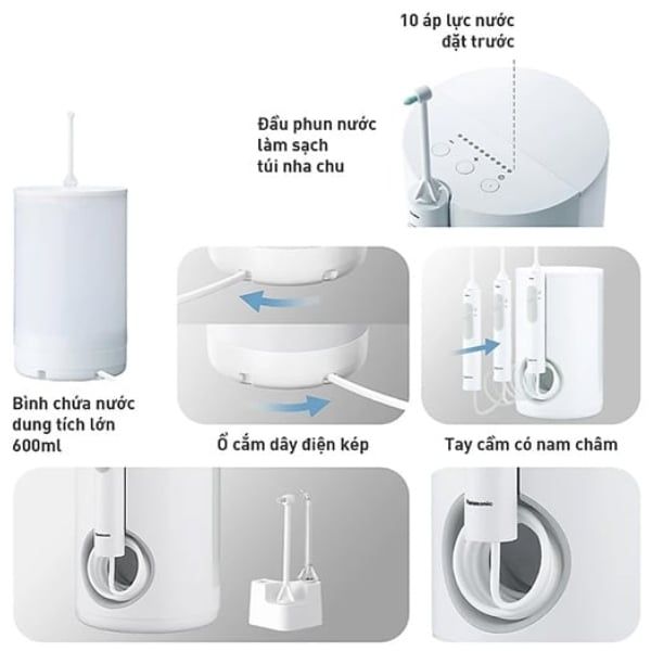 Máy tăm nước Panasonic EW1613 - máy tăm nước gia đình 10 cấp độ