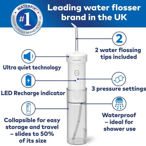 Máy Tăm Nước Waterpik Cordless Slide WF16 thiết kế tiện du lịch bỏ túi