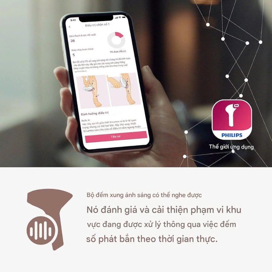 Máy triệt lông IPL Philips Lumea 9900 Series BRI950/02 Made in Sloveni