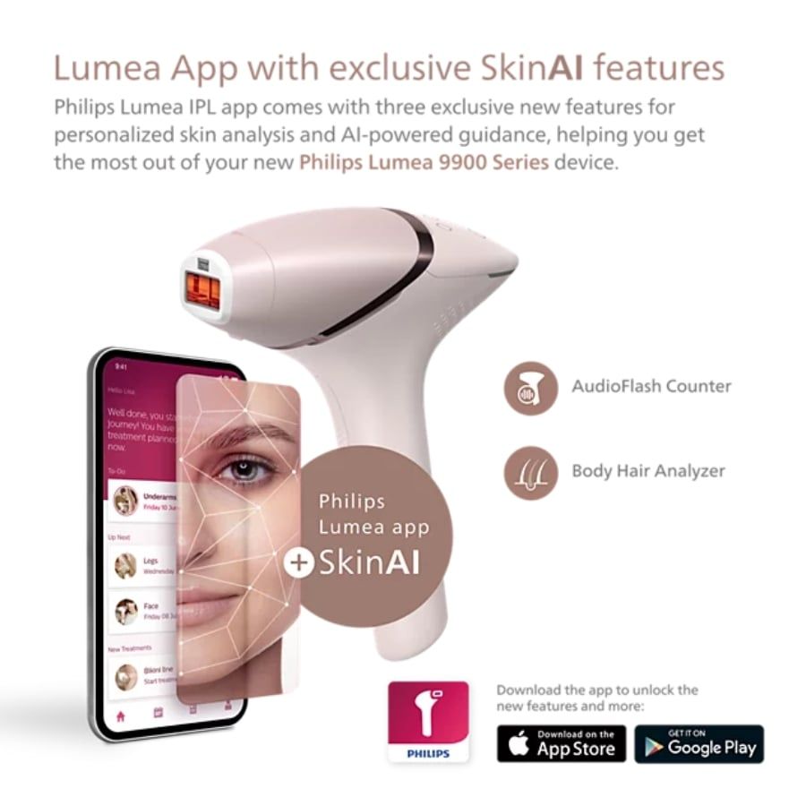 Máy triệt lông không dây Philips Lumea IPL 9900 Series BRI953/02