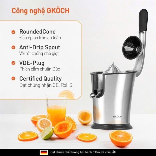 Máy vắt cam Gkoch 160W - Germany