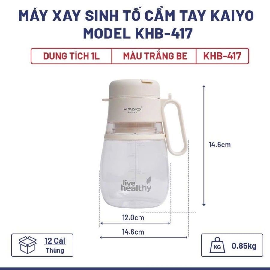 Máy xay sinh tố cầm tay Kaiyo KHB-417 dung tích 1000ml