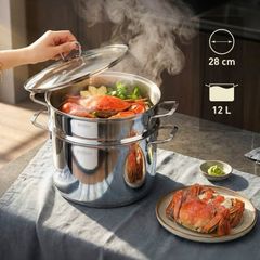 Nồi canh kèm xửng hấp Gkoch 28cm 12L