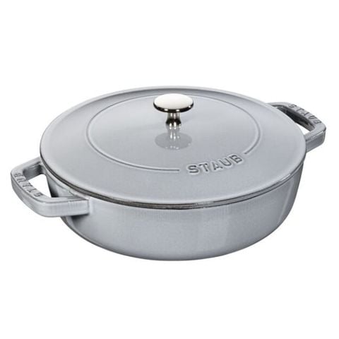 Nồi chảo gang Staub Chistera 24cm 2.4L - Màu Ghi
