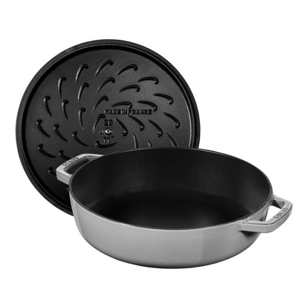 Nồi chảo gang Staub Chistera 24cm 2.4L - Màu Ghi